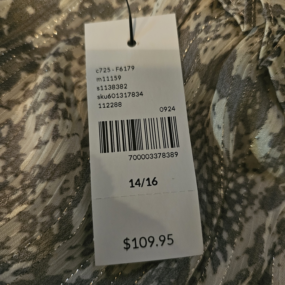 Lane Bryant Light Gray Snake-Print V-Neck Midi Dress Plus Size Light Weight - Picture 2 of 3